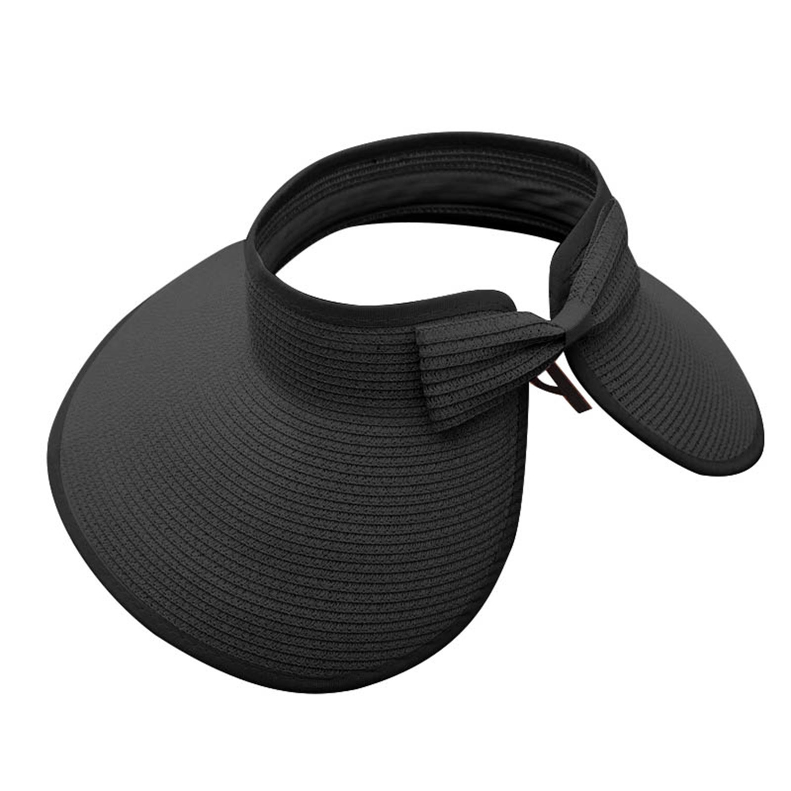 Sombrero de paja con visera ancha para mujer - Gorra plegable de playa para el verano con banda antisudor